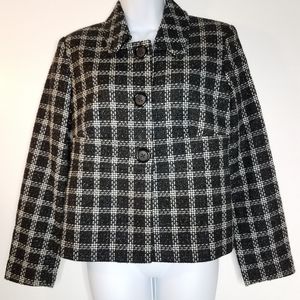 Briggs New York black & white tweed jacket size 8